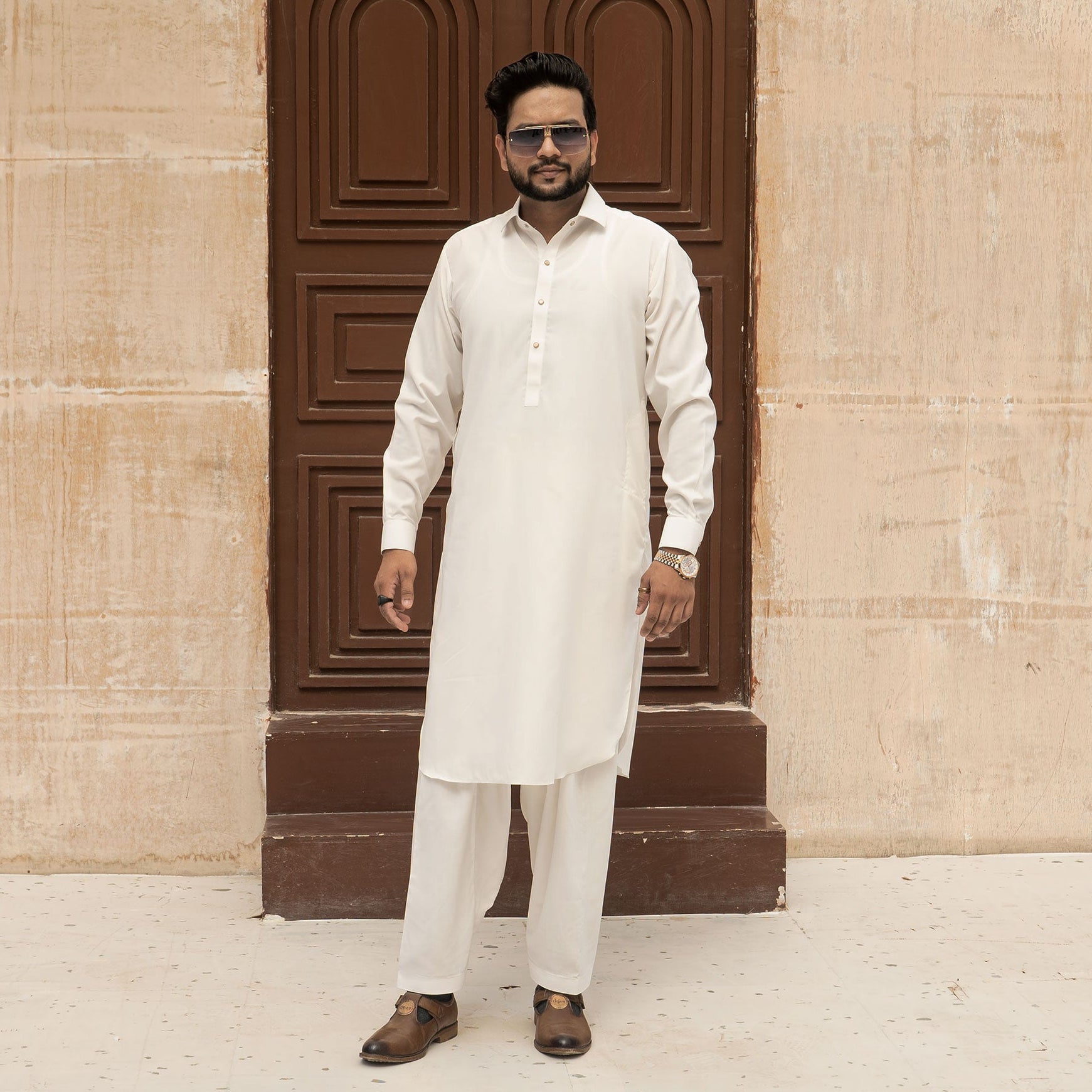 OFF-WHITE BLANDED KAMEEZ SHALWAR