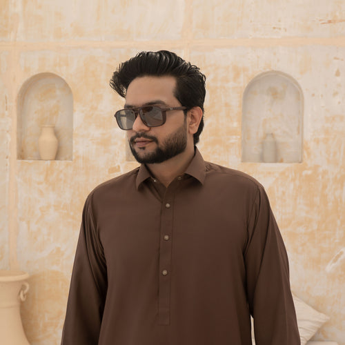 BROWN BLANDED KAMEEZ SHALWAR