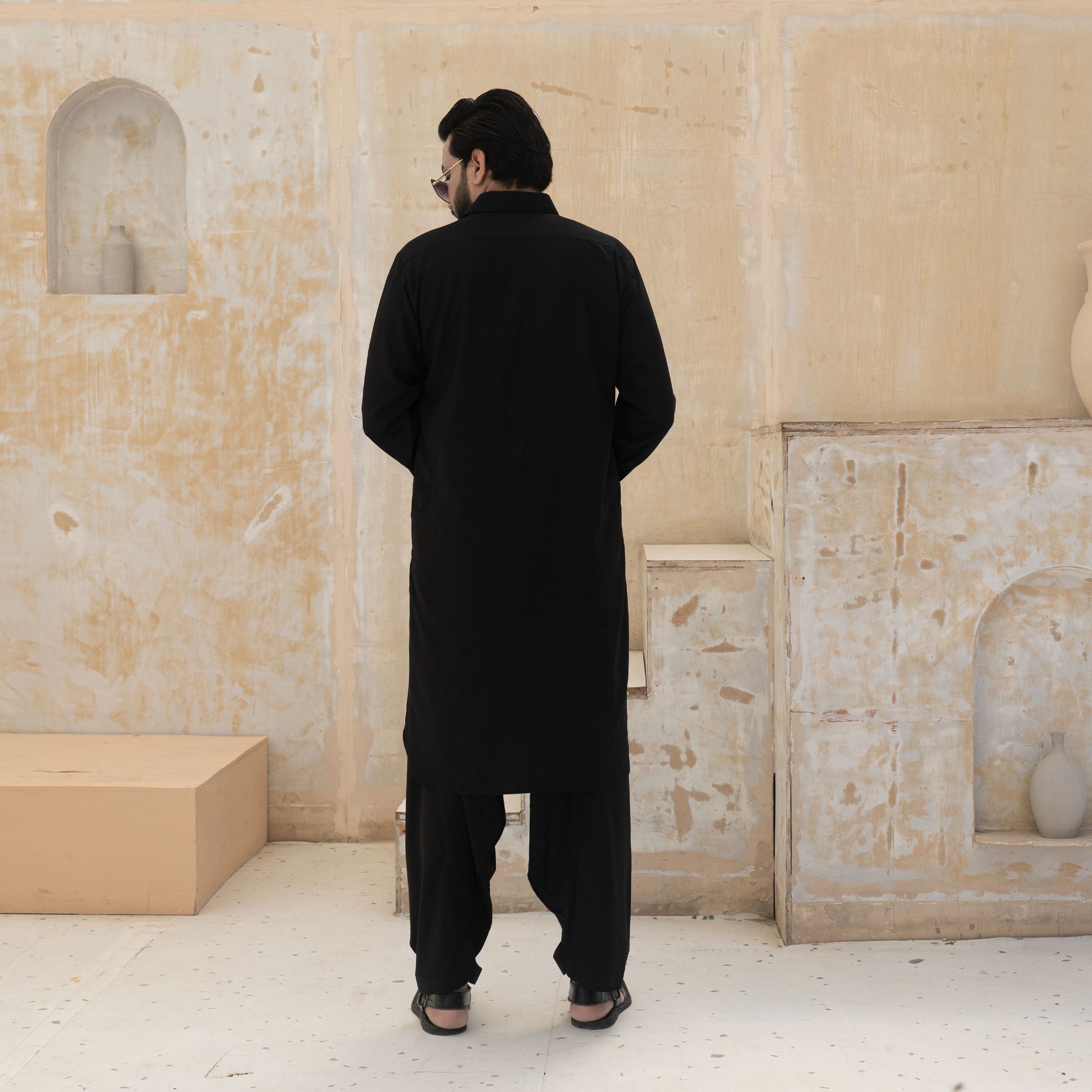 BLACK BLANDED KAMEEZ SHALWAR