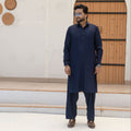 NEVY-BLUE BLANDED KAMEEZ SHALWAR