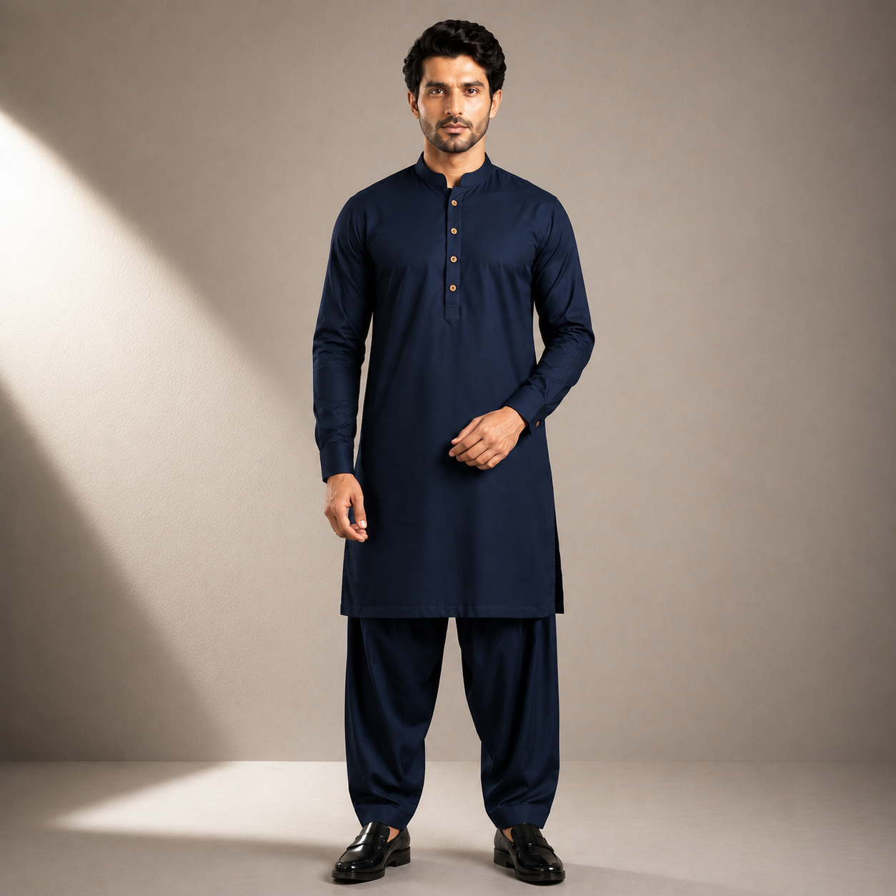 MIDNIGHT BLUE-PLAIN KURTA SHALWAR | PKS-101