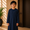 ROUND-NECK NEVY-BLUE KIDS THOBE/JUBBAH