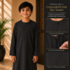 ROUND-NECK BLACK KIDS THOBE/JUBBAH