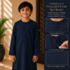 ROUND-NECK NEVY-BLUE KIDS THOBE/JUBBAH