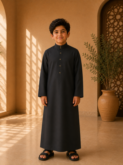 CHARCOAL KIDS THOBE/JUBBAH