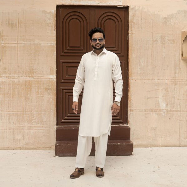 off-white blanded kameez shalwar