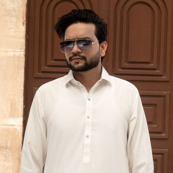 off-white blanded kameez shalwar