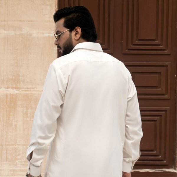 off-white blanded kameez shalwar
