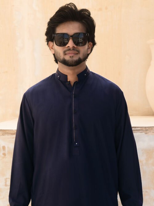P1195873 NEVY-BLUE KURTA PAJAMA