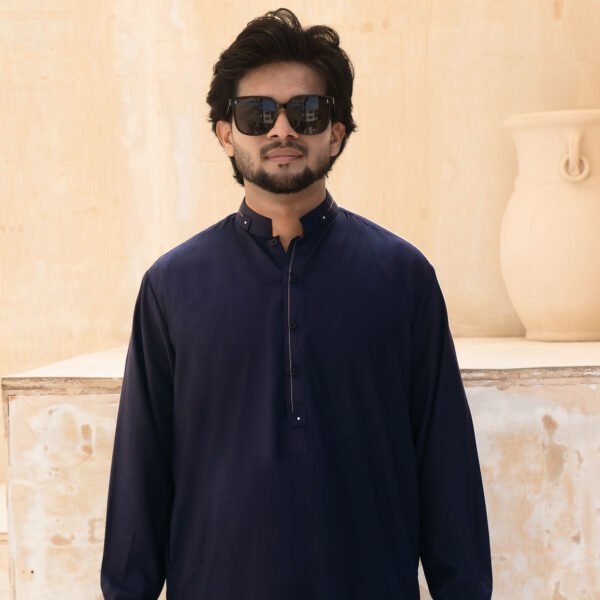 NEVY-BLUE KURTA PAJAMA